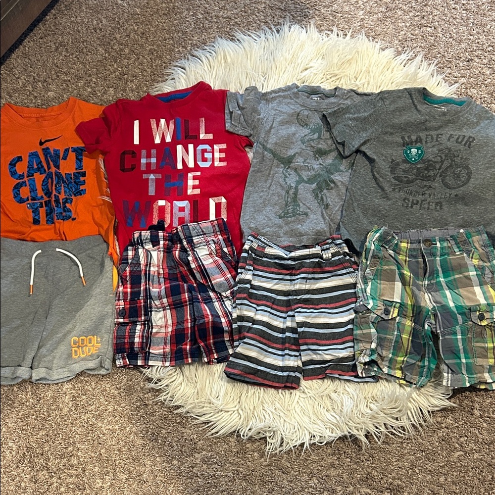 Boys Mixed Clothing lot- size 4T/4- T-shirt & Shorts Sets, Summer Play Bundle
